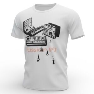 Passion Pit Civilization White Graphic T-Shirt Band Tee NWT Small / XL